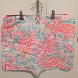 Lilly Pulitzer White and Pink Crab Skort